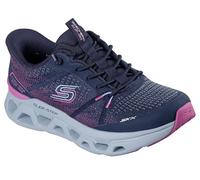 Skechers Mujer Glide-Step Altus Fast Lane Slip-In Entrenador, Navy Mesh Pink Trim, 38.5 EU
