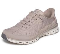 Skechers Mujer Glide-Step At Ease Slip-In Entrenador, Taupe Nylon, 37 EU