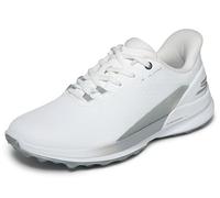 Skechers Mujer Go Golf Women's Synthetic Upper Lace-Up Spike Less Golf Shoe Slip-In Entrenador, Light Gray/Aqua, 37 EU