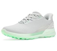 Skechers Mujer Go Golf Women's Synthetic Upper Lace-Up Spike Less Golf Shoe Slip-In Entrenador, Light Gray/Aqua, 36 EU