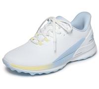 Skechers Mujer Go Golf Women's Synthetic Upper Lace-Up Spike Less Golf Shoe Slip-In Entrenador, Light Gray/Aqua, 39 EU