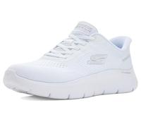 Skechers Mujer Go Walk Flex Azriel Slip-In Entrenador, White Textile Silver Trim, 37 EU