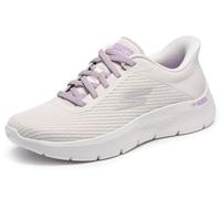 Skechers Mujer Go Walk Flex Carla Slip-In ENTRENADOR, Off White Textile/Purple Trim, 40 EU