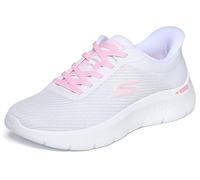 Skechers Mujer Go Walk Flex Carla Slip-In ENTRENADOR, White Textile/Pink Trim, 39 EU