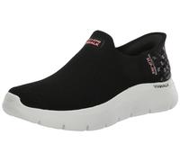 Skechers Mujer GO Walk Flex Grand Entry Zapatillas, Black Textile/White Trim, 38 EU
