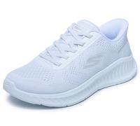 Skechers Mujer Go Walk Now Khloe Slip-In Entrenador, White Textile/Trim, 36 EU