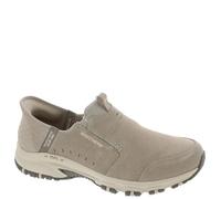 Skechers Mujer Hillcrest Sunapee Slip-In ENTRENADOR, Taupe Suede/Lycra/Light Pink Trim, 38 EU