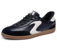 Skechers Mujer Hotshot Perfect Choice Slip-In ENTRENADOR, Black Duraleather White Leather^ Trim, 37 EU