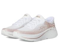 Skechers Mujer Max Cushioning Elite 2.0 Kaplan Slip-In ENTRENADOR, White Textile/Rose Gold Trim, 39.5 EU
