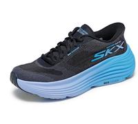 Skechers Mujer Max Cushioning Endeavour Hallandale Slip-In ENTRENADOR, Black Textile/Blue Trim, 39 EU
