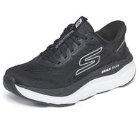 Skechers Mujer Max Run Slip-In ENTRENADOR, Black Textile/White Trim, 35 EU