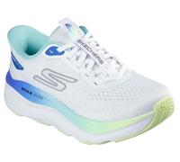 Skechers Zapatillas MAX RunSneaker para mujer, tela blanca con ribete multicolor, 38.5 EU