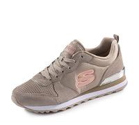 Skechers Mujer OG 85 Goldn Gurl Trainer, Natural Suede/Mesh/Nylon/Coral Trim, 36 EU
