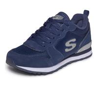 Skechers Mujer OG 85 Goldn Gurl Trainer, Navy Suede/Mesh/Nylon/Silver Trim, 40 EU