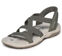 Skechers Mujer Reggae Slim Stretch Flex Slip-In ENTRENADOR, Olive Knit Gore, 37 EU