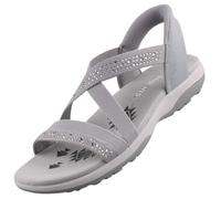 Skechers Mujer Reggae Slim Summer Sparkle Sandalias, Gray Gore/Knit/Mitobuck, 41 EU