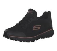 Skechers Mujer Squad Sr Trainers, Black Flat Knit /Rose Gold Trim, 42 EU