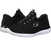 Skechers Mujer Summits 12980 Zapatillas, Black Mesh/ White Trim, 38.5 EU