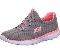 Skechers Mujer Summits 12980 Zapatillas, Gray Mesh/ Pink Trim, 36 EU