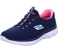 Skechers Mujer Summits 12980 Zapatillas, Navy Mesh / Hot Pink Trim, 39 EU