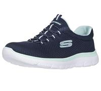 Skechers Mujer Summits 12980 Zapatillas, Navy Mesh/ Aqua Trim, 36 EU