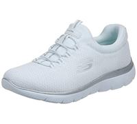 Skechers Summits, Zapatillas Mujer, Blanco White Mesh Silver Trim, 36.5 EU Ancho