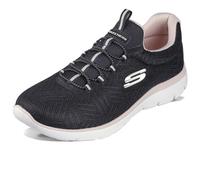 Skechers Mujer Summits Artistry Chic Zapatillas, Black Mesh/Light Pink Trim, 37 EU