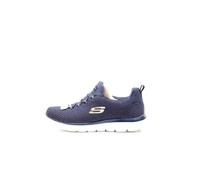 Skechers Mujer Summits Bright Bezel Zapatillas, Navy Knit/Gold Tim, 38 EU