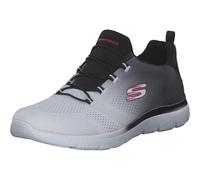 Skechers Edgeride Commissioner - Tenis sin Cordones para Hombre, Borde de Malla Blanco y Negro, 40 EU