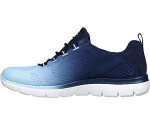 Skechers Mujer Summits Bright Charmer Zapatillas, Navy & Light Blue Mesh/Trim, 35.5 EU