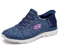 Skechers Zapatillas Mujer Summits Dazzling Haze Azul marino malla y ribete morado 37.5 EU