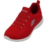 Skechers Mujer Summits Fast Attraction Trainers, Red Mesh / White Trim, 41 EU