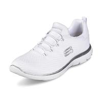 Skechers Mujer Summits Fast Attraction Zapatillas, White Mesh / Silver Trim, 35 EU