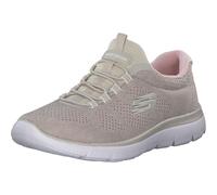Skechers Mujer Summits Fun Flare Zapatillas, Taupe Mesh/Light Pink Trim, 39 EU