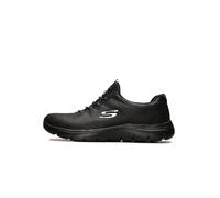 Skechers Mujer Summits Itz Bazik Zapatillas, Black Microleather/Duraleather Trim, 39 EU
