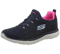 Skechers Summits Leopard Spot, Zapatillas Mujer, Navy/Hot Pink, 38 EU