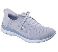 Skechers Mujer Summits New Daily Zapatillas, Slate Knit/Light Blue Trim, 37.5 EU