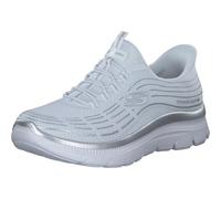 Skechers Mujer Summits Plus Soft Luster Zapatillas, White Mesh/Silver Trim, 35.5 EU