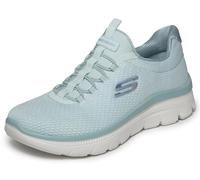 Skechers Mujer Summits Plus Summer Haze Zapatillas, Green, 38.5 EU