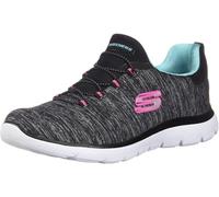 Skechers Summits-Quick Getaway, Zapatillas Mujer, Black Light Blue, 38.5 EU