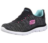 Skechers Mujer Summits Quick Getaway Zapatillas, Black Light Blue, 39.5 EU