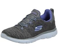 Skechers Mujer Summits Quick Getaway Zapatillas, Charcoal Mesh/ Purple Trim, 36 EU