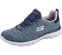 Skechers SUMMITS QUICK GETAWAY, Zapatillas para Mujer, Navy Mesh/ Purple & Lt Blue Trim, 38 EU