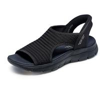 Skechers Mujer Summits Sandal Sweetly Evolved Zapatillas, Black Knit, 36 EU