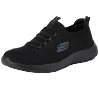 Skechers Mujer Summits Top Player Zapatillas, Black Knit/Trim, 40 EU