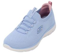 Skechers Mujer Summits Top Player Zapatillas, Light Blue Knit/Multi Trim, 41 EU