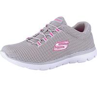 Skechers Zapatillas Mujer Summits Lite Gris malla con ribete rosa fucsia 41 EU