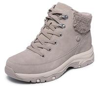Skechers Mujer Trego Snow Breeze Slip-In Entrenador, Taupe Suede Sherpa, 38 EU