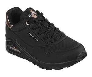 Skechers Mujer Uno Golden Air Trainers, Black Durabuck/Mesh Trim, 35.5 EU