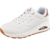 Skechers Mujer Uno Golden Air Trainers, White Durabuck/Mesh Trim, 38 EU
